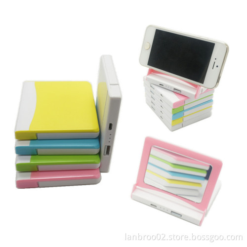 Multifunction Power Bank w/ Cosmetic Mirror and Mobile Stand Function